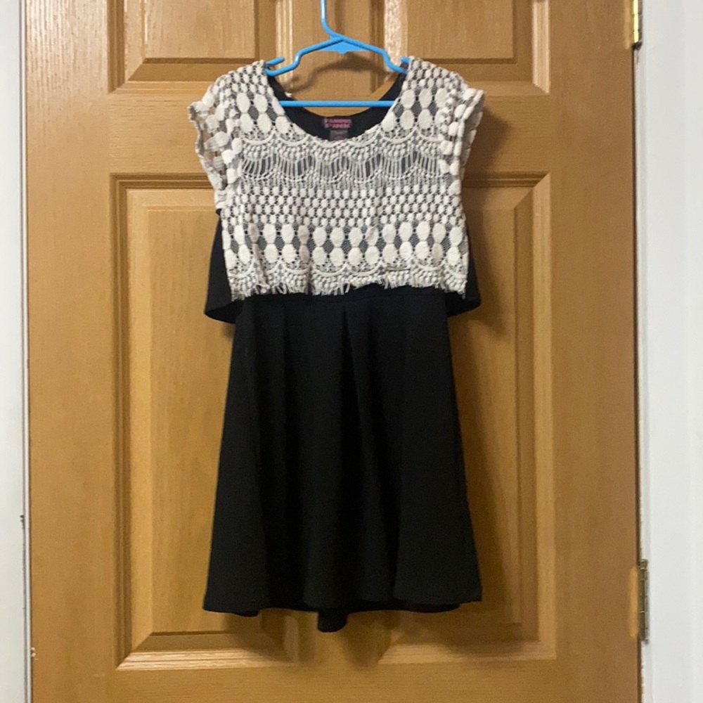 White and black dress